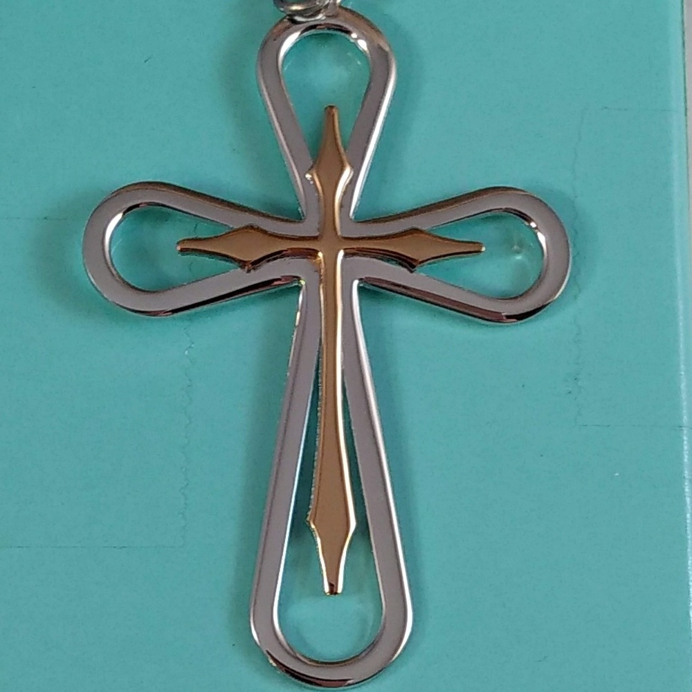 BOGO**  14k gold plated and silver cross pendant
